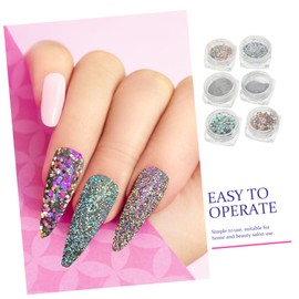 OHPHCALL Diamond Nail Glitter Powder Reflective Nail Glitter Flakes Full Cover Nail Pigment Palette