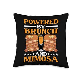 Powered By Brunch And Mimosa Throw Pillow