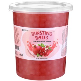 BREXONIC Popping Boba Pearls Bursting Tea Balls Drink & Dessert Topping Strawberry Mango Blueberry Passion Fruit Flavored Bubble Tea Tapioca Pearls (Pomegranate, 2 LB Pack of 1