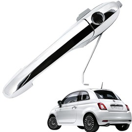 Ruolin Exterior Door Handle Car Door Handle Chrome-Plated Door Handle Replacement Kit Compatible with Fiat 500 2007-2020, Compatible with Abarth 500 2008-2020