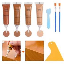 Wood Furniture Repair Kit,Wood Repair Kit -4 Color Wood Fillers Repair Scratch, Cracks, Stains, Hole, Restofinisher Wooden Door, Floor, Table, Cabinet-Restore Any Wood,Brown Walnut