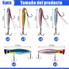 6 Señuelos Popper De 40 G Kit Pesca Superficial Mar