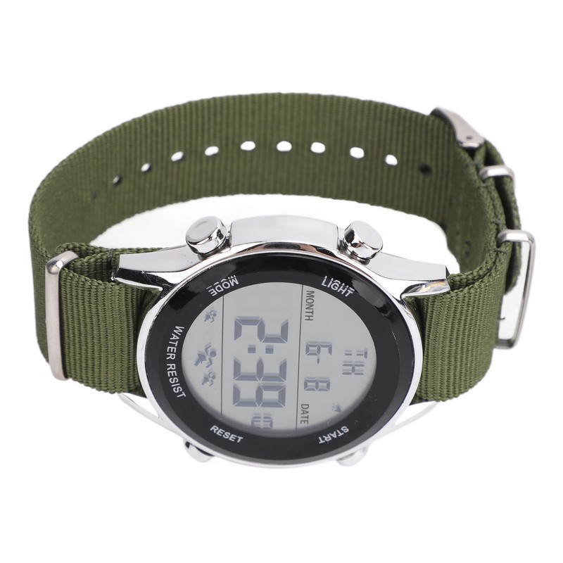 Mens Digital Sports Waterproof Watch Dual Time Zone Stopwatch Calendar