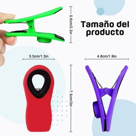 Clips para Bolsas de Alimentos, 20 Piezas Magnéticos con Imán para Refrigerador | Sellado Hermético para Cocina y Despensa | Set Familiar (10 Colores x 2) | Incluye Ganchos