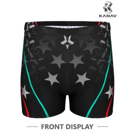 KANAV Men's Athletic Square Leg Swimsuit Jammers Durable Compression Swim Briefs Training Bathing Swimming Shorts Black/Grey