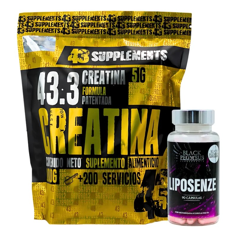 Creatina Monohidratada 1kg + Quemador Grasa Corp. Liposenze