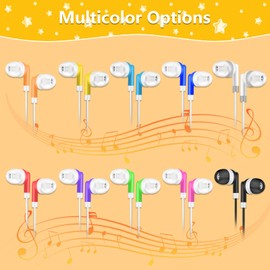 OSSZIT Kids Bulk Earbuds 30 Pack Wholesale Earbuds Headphones Bulk Perfect for School Classroom Libraries Students Multi Colored Individually Bagged