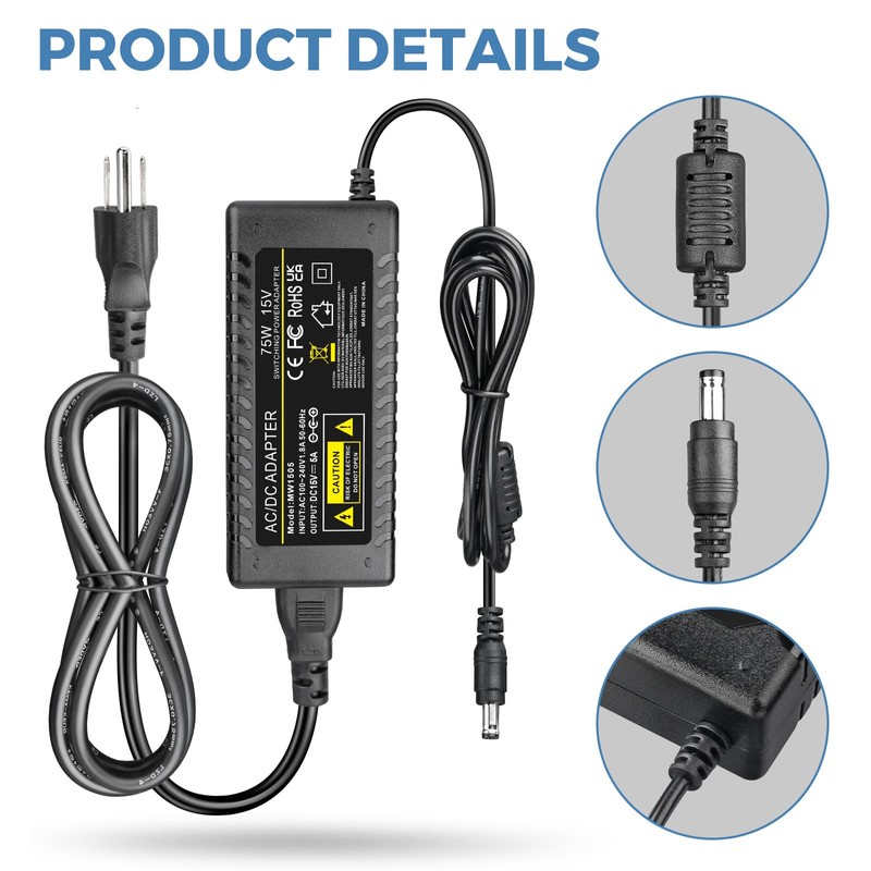 HPMN 15V 5A Power Supply Adapter Replacement Cord for Photo