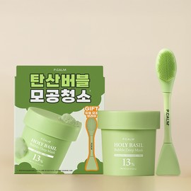 P.CALM Holy Basil Bubble Deep Mask 90g Set (+Dual Pore Brush) - [SET] Mask 90g (+Dual Pore Brush)