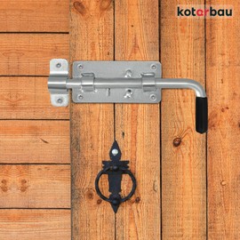 KOTARBAU® Garage Door Bolt Bolt Galvanised Silver with Rubber Handle 220 mm