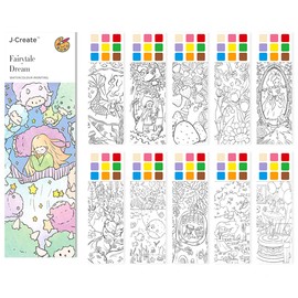 Watercolor Coloring Books for Kids Ages 4-8 Pocket Watercolor Painting Book for Toddlers Arts and Crafts for Girls Boys Creative Watercolor Bookmarks Painting with water for Kids(Fairytale Dream)