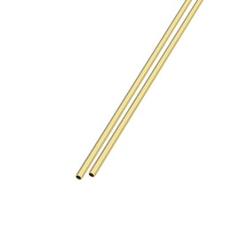 METALLIXITY 2 PCS Brass Tubes 2mm Outside Diameter x 0.2mm Wall Thickness x 300mm Length 2pcs Straight Tube for Home Furnishing Machinery DIY Handicrafts