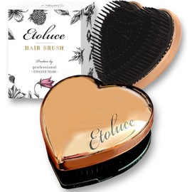 Etoluce Compact Hair Brush with Cover Comb, For Going Out, Scalp Massage, Tangle-Free Comb, Cute Heart Shape