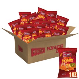 Herr's Hot & Honey Cheese Curls, 1 Ounce (Pack of 36 Bags) – Spicy and Sweet Snack with the Perfect Flavor Balance