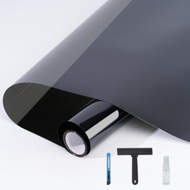 LOVADA Window Film 23.6" x 78.7" Window Film for Ultimate Privacy and Sun Blocking Room Darkening Tinted Film Removable Static Cling Black Film for Home, Garages and RVs