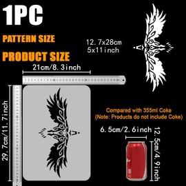 FINGERINSPIRE Odin Raven Painting Large Stencil 8.3x11.7 Viking Raven Drawing Template Reusable Raven Pattern Viking Themes Painting Stencil for Painting on Wall Wood Furniture DIY Home Decor