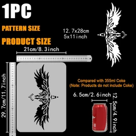 FINGERINSPIRE Odin Raven Painting Large Stencil 8.3x11.7 Viking Raven Drawing Template Reusable Raven Pattern Viking Themes Painting Stencil for Painting on Wall Wood Furniture DIY Home Decor