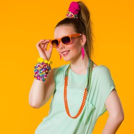 3pairs Neon Earrings for Women 80s 90s Outfits for Women Neon Shirts for Women Acrylic Lightning Star Rectangle Triangle Earrings Retro Neon Earrings for Glow Party