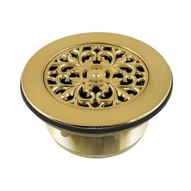 Kingston Brass BSFT4137 Watercourse 4-1/4" Round Shower Base Drain, Brushed Brass