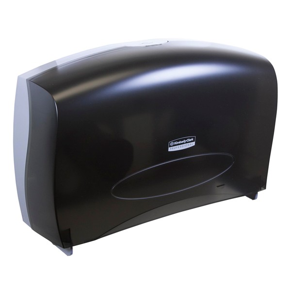 Scott Kimberly Clark Professional Combo Unit Toilet Paper Dispenser (09551), Cored Standard Roll Compatible, Smoke (Black), 13.1" x 20.4" x 5.8", 1 / Case