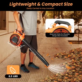 ZBXGJKSY Handheld Gas Blower, 2-Stroke Gas Powered Leaf Blower Hand Pull Gasoline Grass Sweeper Electronic Ignition for Urban Snow Removal, Road Crushed Stones Removal 9.8 x 8.7 x 12.2 Inch