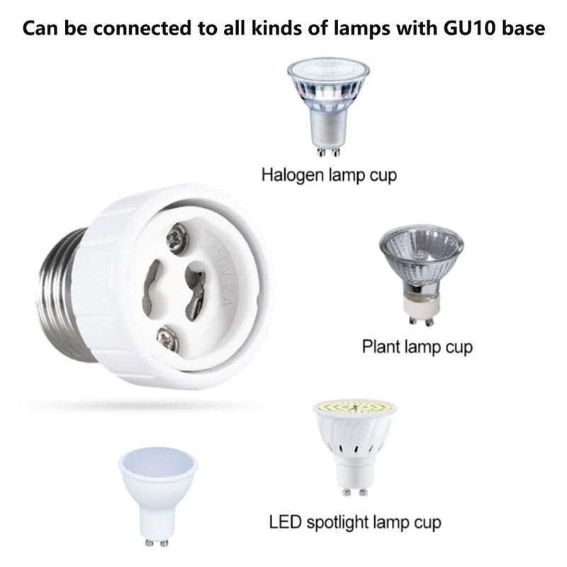 YKCGG E26/E27 to GU10 Adapter,GU10 Ceramic Socket Converters for GU10