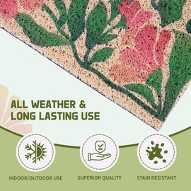 Front Door Mat Indoor Entrance, Welcome Home Mats for Front Door, spring Doormat ,Absorbent Dirt&Durable 17’’X30’’Non-Slip,Easy Clean,Door Rugs for Entryway Indoor, Porch, Patio,Home Decor