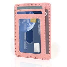 Iridsmole Credit Card Holder Wallet, Leather Card Holder Slim Wallet, RFID Blocking Women Card Wallet for Cards Bank Notes ID Window