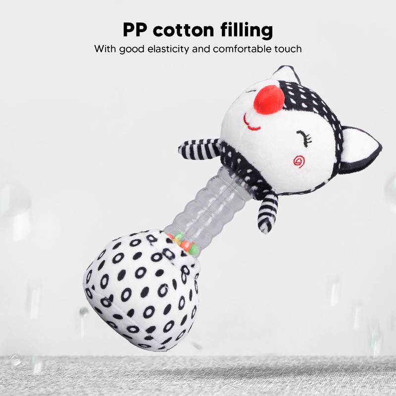 2pcs Baby Hand Rattle Toys Cartoon Stuffed Animal Shaped PP