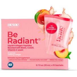BeMe BeRadiant Liquid Collagen Peptide for Hair, Skin & Nails with 2X Faster Absorption – Clinically Tested – 2500mg Verisol® Hydrolyzed Collagen Supplements for Women with Biotin, CoQ10 & Vitamin C
