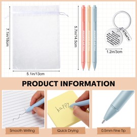 Kosiz 30 Pack Employee Thank You Appreciation Gift Set Include 30 You are Awesome Inspirational Ballpoint Pens 30 Thank You Keychains 30 White Organza Bags for Team Coworker Women (Metal, Classical)