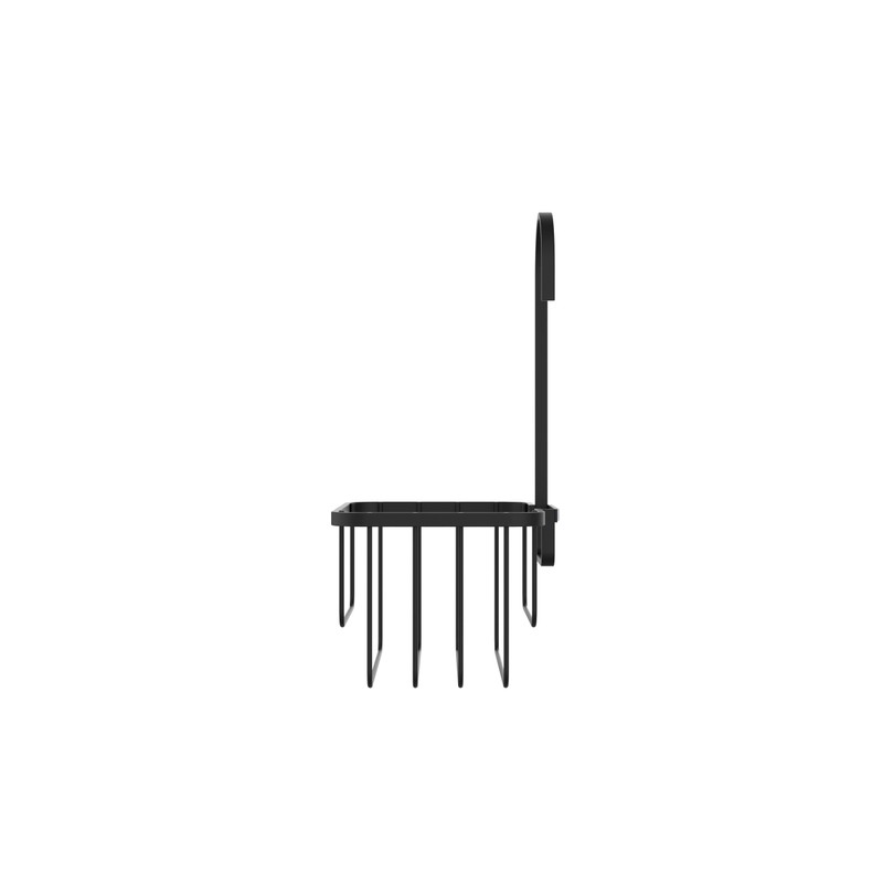 Croydex Matt Black Hook Over Shower Caddy, Durable Powder-Coated Mild
