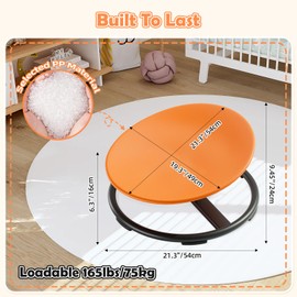 Spinning Chair for Kids, Sensory Integration Training Swivel Chair for Children with Autism & ADHD,for Balance & Body Coordination Training, Orange Round