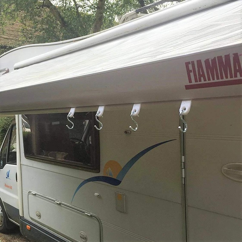 Awning Rail Hook Ring with S Hooks, Pack of 4: