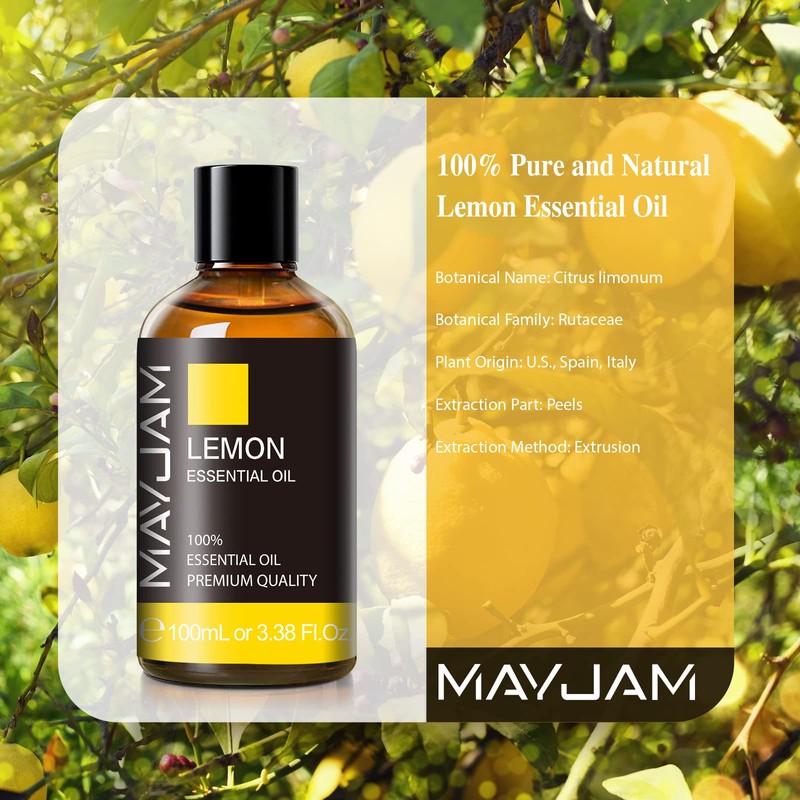 MAYJAM Essential Oil Lemon Aroma Oil 100 ml Natural Lemon