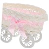 SHOWERORO Imitation Rattan Carriage Candy Basket Mini Woven Flower Holder
