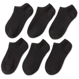 Jefferies Socks Girls 7-16 Seamless Capri Liner Socks 6 Pair Pack, Black, Large