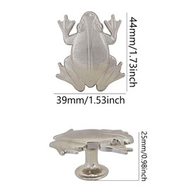 Mizhang Frog Cabinet Knobs, Decorative Metal Frog Shaped Single Hole Drawer Knob Pull Handle for Cupboard Closet Door Dresser Hardware Furniture Knobs Handles -4pcs (Silver)
