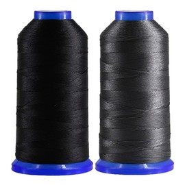 Selric [2600Yards / Black + Grey] Pack of 2 Tex 90 Bonded Nylon Thread for Leather Sewing 280D/3 T90#92 Heavy Duty Upholstery thread for Leather and Other Heavy Fabric