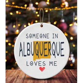 Family Christmas Ornament Albuquerque NM New Mexico Someone in Loves Me Houswarming Keepsake Souvenirs Bulk Long Distance Ornament 2024