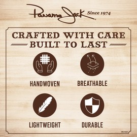 Panama Jack Premium Safari Straw Hat - Handwoven, Lightweight & Breathable, 2 5/8" Brim (Medium) Beige