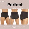 Camille Womens Two Pack Smooth High Waist Black Control Briefs