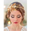 Urieo Gold Floral Headband Crystal Metal Hairband Copper Wire Flower