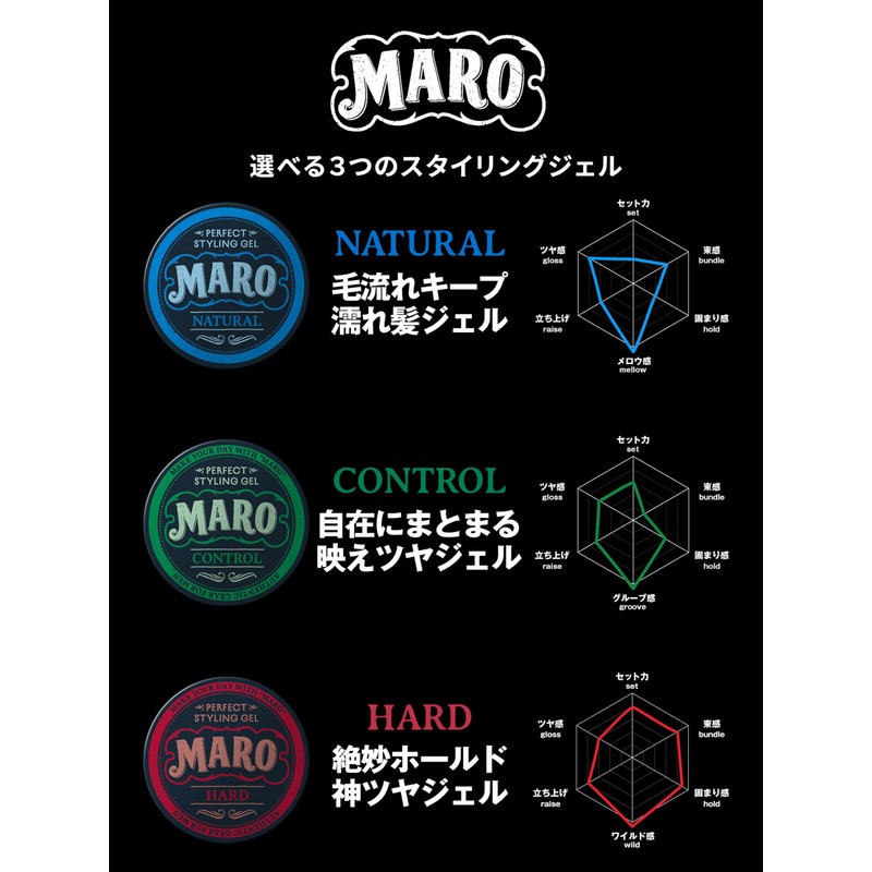 MARO Perfect Styling Gel [Natural] Darjeeling Cedar Scent, 2.8 oz