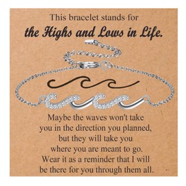 OAVOOK Thinking of You Gifts for Women Inspiration Wave Bracelet Get Well Gifts, Cheer Up Gift for Birthday Anniversary Christmas