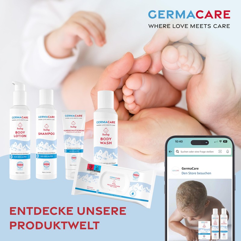 GERMACARE Baby Shampoo - 200ml - Mild Baby Shampoo for