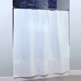 SlipX Solutions Mildew Resistant White Shower Curtain Liner with Microban Antimicrobial Protection (PEVA, BPA-Free, Odorless, Rustproof Grommets, Magnetic Weights, 70 x 72, 5 Gauge)