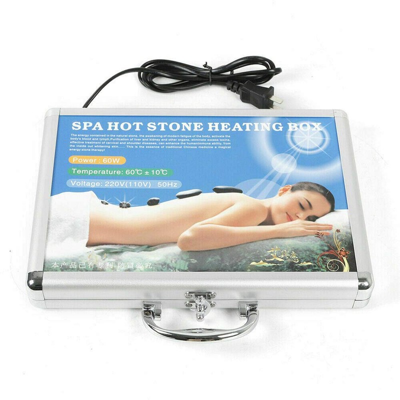 LOYALHEARTDY 16Pcs Hot Massage Spa Stones Set Stone Heated Warmer