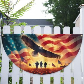 FLAGWIX American Flag Memorial Day Honor The Fallen Veteran Patriotism Non-Pleated Fan Flag TQN2851FL, 1.5x3 ft, 1 Pack Suitable for Outdoor and Indoor