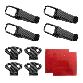 Ohleats 4 PCS Car Bumper Clip Hasp, Carbon Fiber Auto Bumper Security Hook Lock Clips Kit, Quick Release Fasteners for Front Rear Bumper Trunk Fender, Universal Car Accessories (Carbon Fiber, S)
